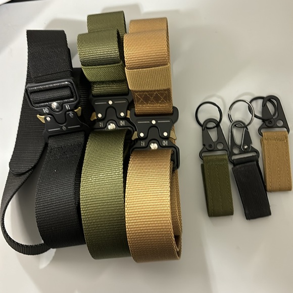 Tactical Adjustable Length Waist Belts Men & Women khaki, Army Green & Black - Picture 6 of 6